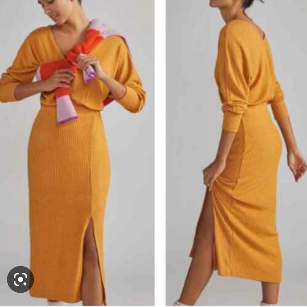 Anthropologie Daily Practice Barre Midi Dress nwot gol medium